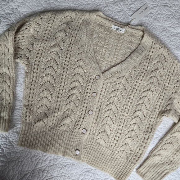 Heartloom Grenier Pointelle Wool Blend Cardigan - Picture 5 of 16